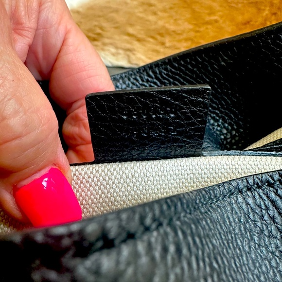 Gucci Soho Medium Black Double Leather Chain Shoulder Bag Tote - Picture 4 of 6